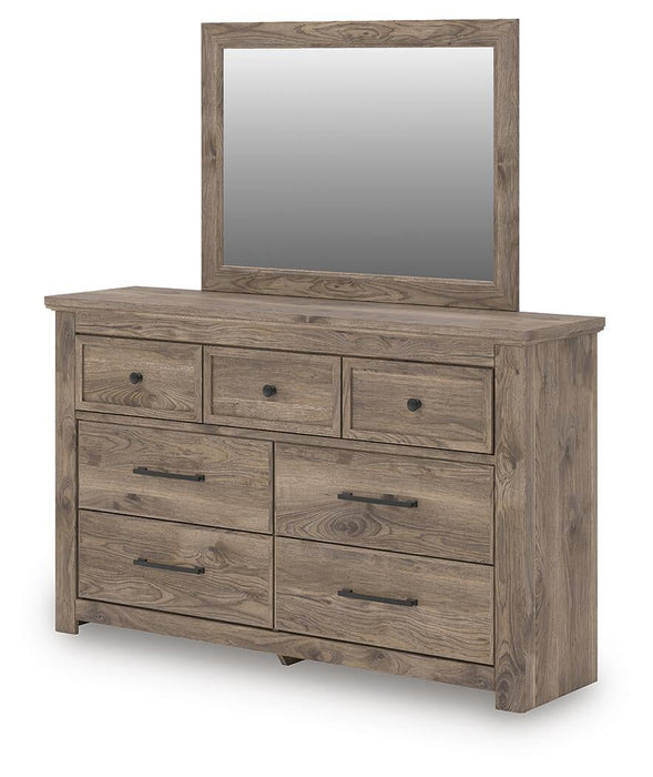 Keithland Queen Panel Bed with Mirrored Dresser and Nightstand