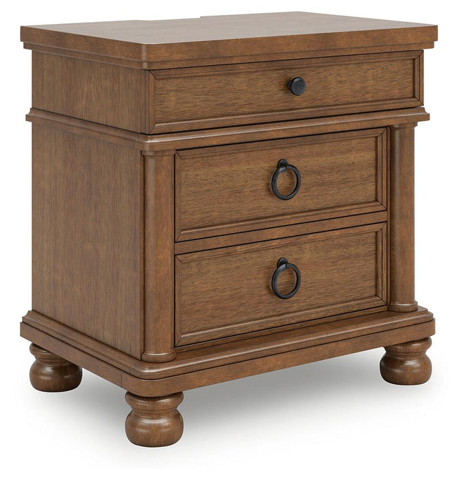 Chadworth California King Poster Bed with Mirrored Dresser and Nightstand