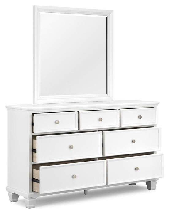 Fortman California King Panel Storage Bed, Dresser and Mirror