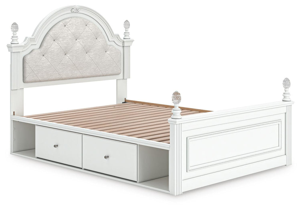 Maylilly Full Upholstered Panel Storage Bed, Dresser and Mirror