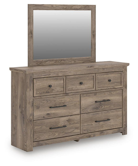 Keithland Queen Panel Bed with Mirrored Dresser