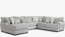 Tweed Silver 3-Piece Sectional with Left Chaise