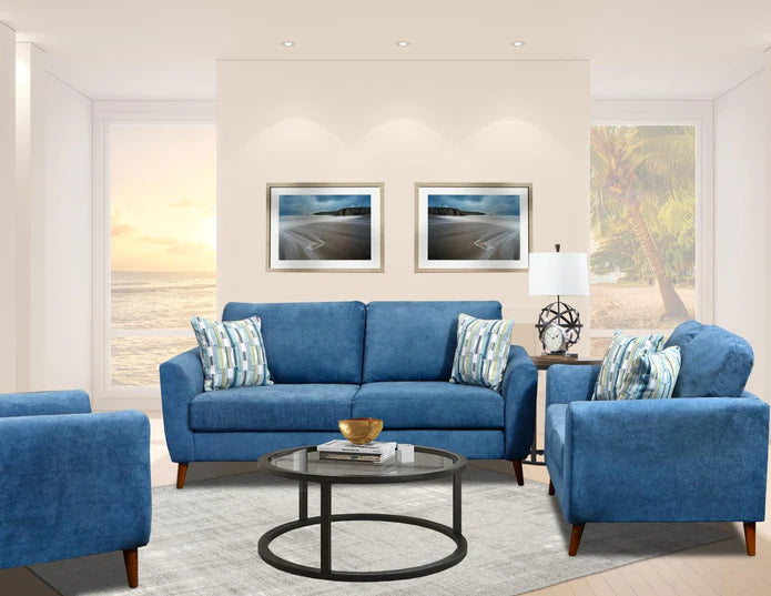 Venus Indigo Sofa and Loveseat