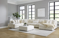 Yakety Yak 3-Piece Sectional with Wide Chaise, Beige